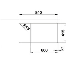 Granitový dřez Blanco FAVUM 435 x 860 mm antracit 524233