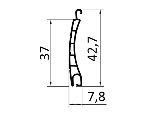 Technický výkres pancíře rolety s rozměry