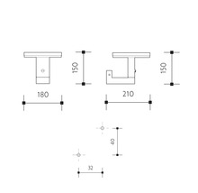 Technický výkres nástěnné lampy s rozměry