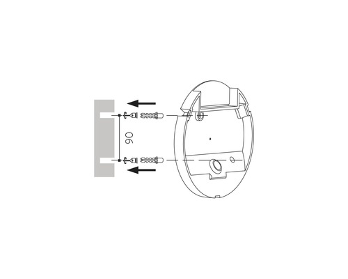 Montážní návod pro kulaté nástěnné svítidlo se šrouby a hmoždinkami