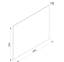 Technický výkres desky o rozměrech 800 x 650 x 25 mm
