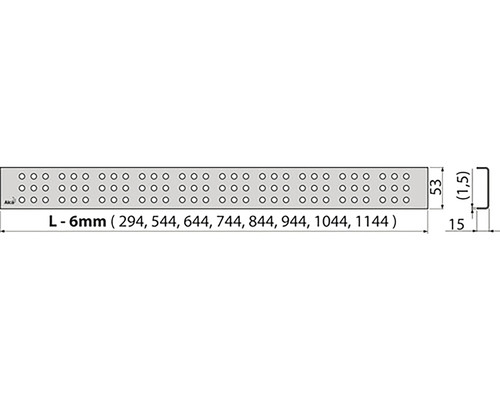 Děrovaná kovová páska s rozměry