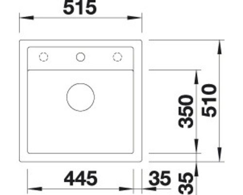 Nákres dřezu s rozměry