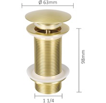 Zátka ventilu pro umyvadlo, průměr 63 mm, výška 98 mm, závit 1 1/4 palce