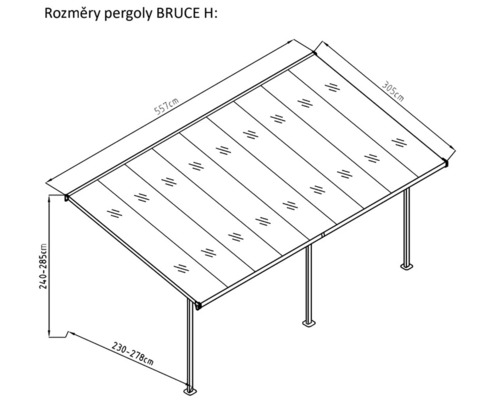 Rozměry pergoly Bruce H