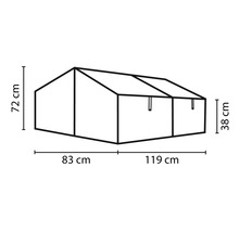 Pařeniště Vitavia Gaia Jumbo skleněné 3 mm 119 x 83 x 38/72 cm černé