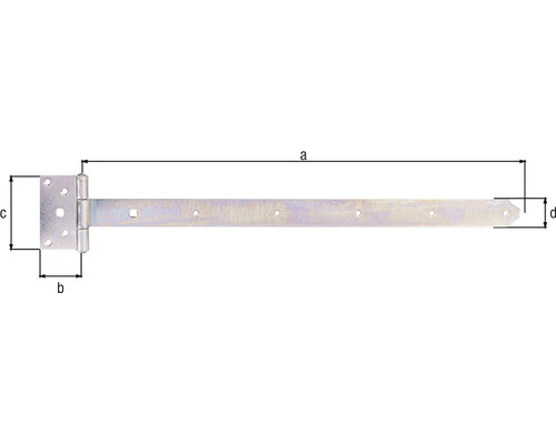 Obrázek závěsu dveří s uvedením rozměrů.