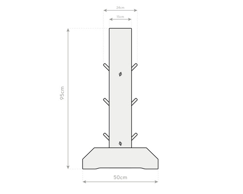 Rozměry stojanu na šaty 95x50x24 cm