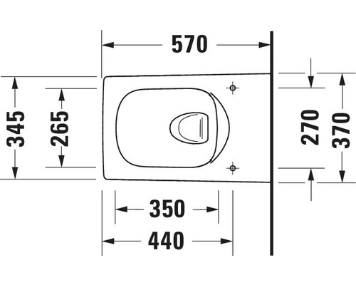 Technický nákres závěsného WC s rozměry