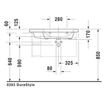 Umyvadlo na skříňku DURAVIT DuraStyle sanitární keramika bílá 80 cm 2326800000
