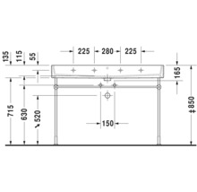 Umyvadlo na skříňku DURAVIT Vero Air sanitární keramika bílá 120 cm 2350120000