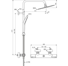 Sprchový systém s termostatickou baterií Ideal Standard Ceratherm T50 chrom A7565AA