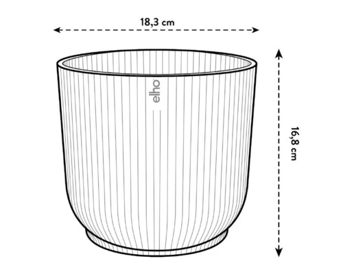 Obrázek květináče o rozměrech 18,3 cm na šířku a 16,8 cm na výšku