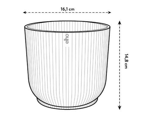 Květináč Elho o rozměrech 16,1 cm šířka a 14,8 cm výška