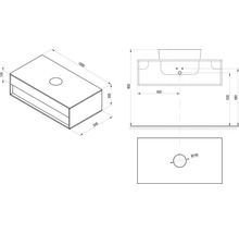 Koupelnová skříňka pod umyvadlo RAVAK Step bílá vysoce lesklá 1000 x 305 x 540 mm X000001429