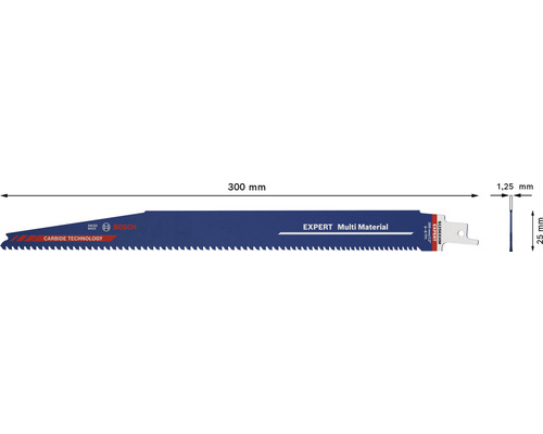 Pilový list do šavlové pily Bosch EXPERT Multi Material, délka 300 mm