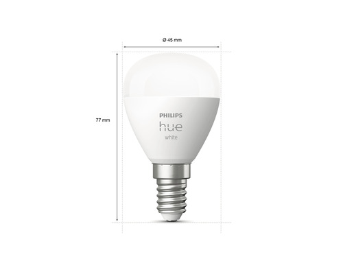 Žárovka Philips Hue, rozměry 45 x 77 milimetrů