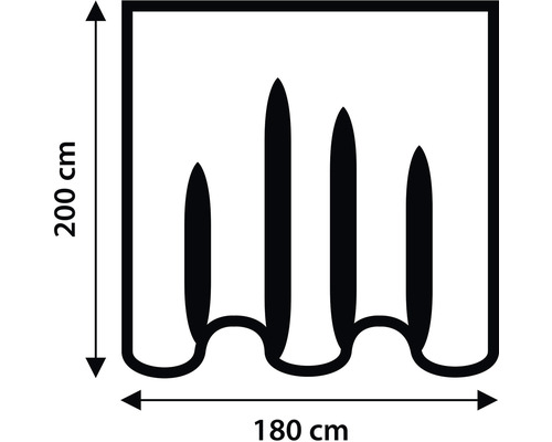 Rozměry závěsu: výška 200 cm, šířka 180 cm