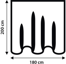 Rozměry sprchového závěsu: 200 cm výška a 180 cm šířka