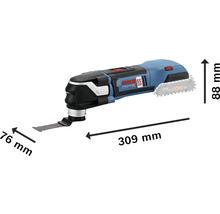 Multifunkční nástroj Bosch s rozměry 76 mm, 88 mm a 309 mm