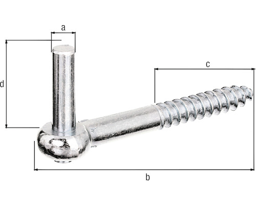 Kovový šroub s okem a rozměry