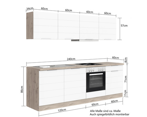 Kuchyňská linka s rozměry