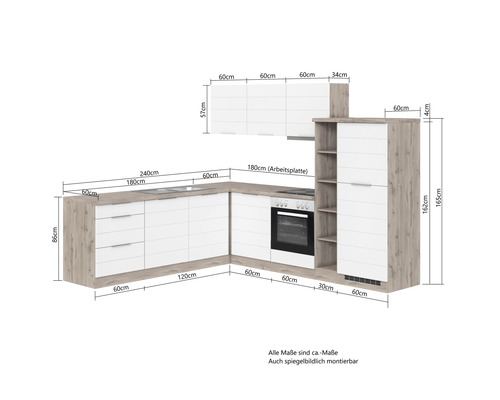 Kuchyňská linka s rozměry