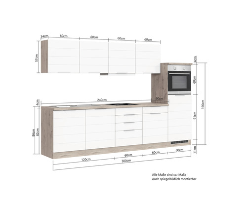 Kuchyňská linka s rozměry