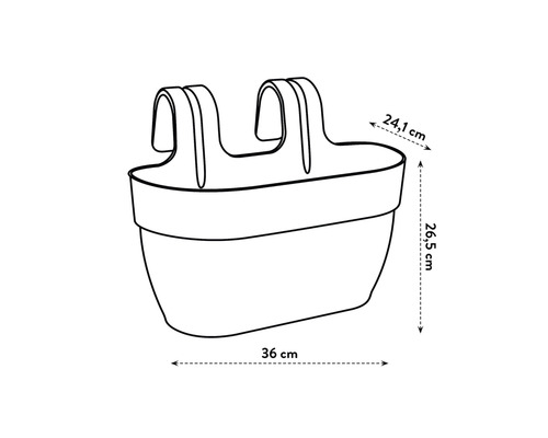 Rozměry truhlíku: 24,1 cm šířka, 26,5 cm výška a 36 cm délka.