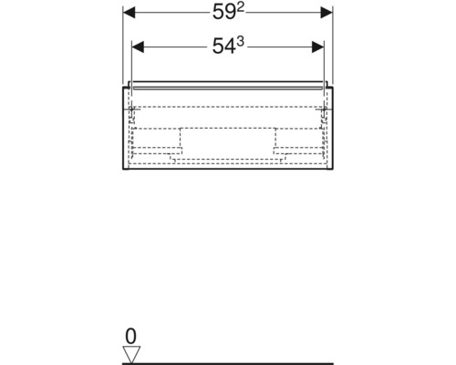 Technický výkres koupelnové skříňky s rozměry