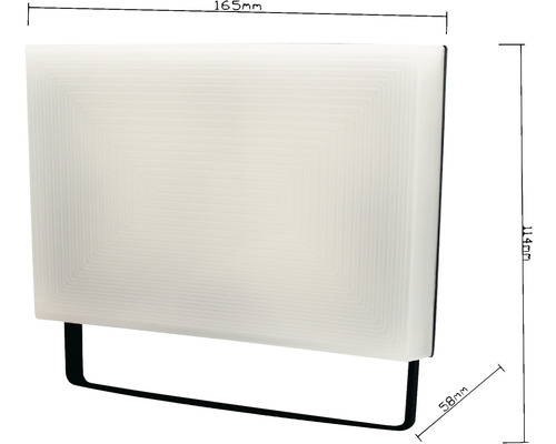 Nástěnné svítidlo s obdélníkovým stínidlem a černým držákem