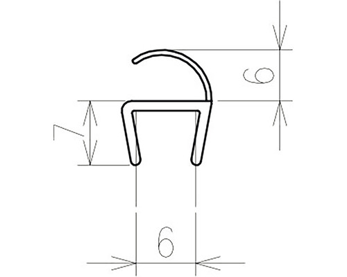 Technický výkres těsnicího profilu s rozměry