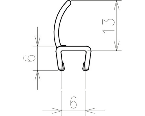Technický výkres těsnicího profilu s rozměry