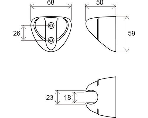 Technický výkres lodního kování s rozměry