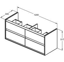 Koupelnová skříňka pod umyvadlo Ideal Standard Connect Air lesknoucí bílá 120 x 51,7 x 44 cm