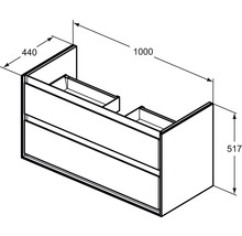 Koupelnová skříňka pod umyvadlo Ideal Standard Connect Air lesknoucí bílá 100 x 51,7 x 44 cm