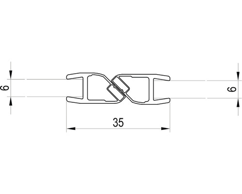 Technický výkres spojovacího profilu s rozměry
