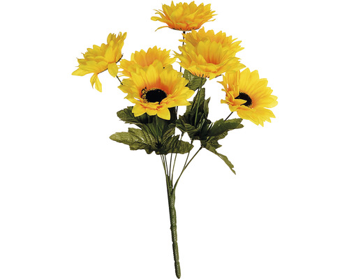 Umělá květina slunečnice 7 květů 37 cm žlutá