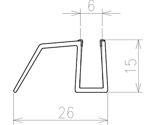 Technický nákres profilu s rozměry