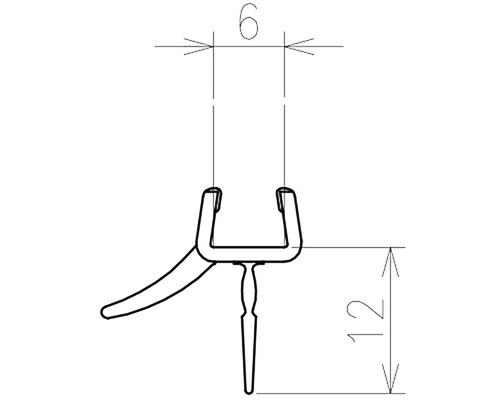 Technický nákres těsnicího profilu s rozměry