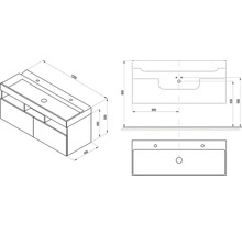 Koupelnová skříňka pod umyvadlo RAVAK Natural bílá vysoce lesklá 1200 x 450 x 450 mm X000001053-thumb-2