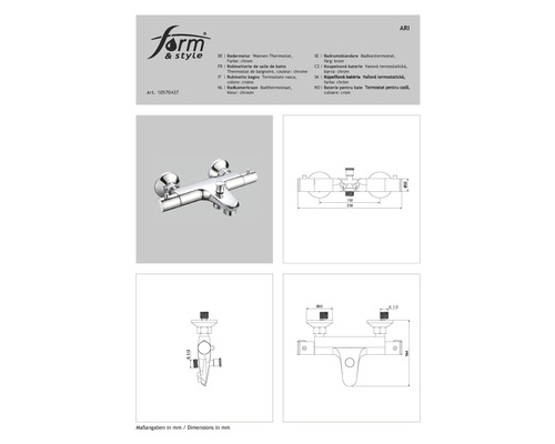 Vanová termostatická baterie, chrom