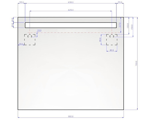 Technický výkres s rozměry