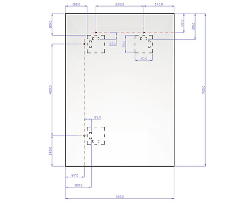 Technický výkres s rozměry produktu