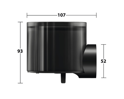 Technický nákres sanitárního sifonu s rozměry