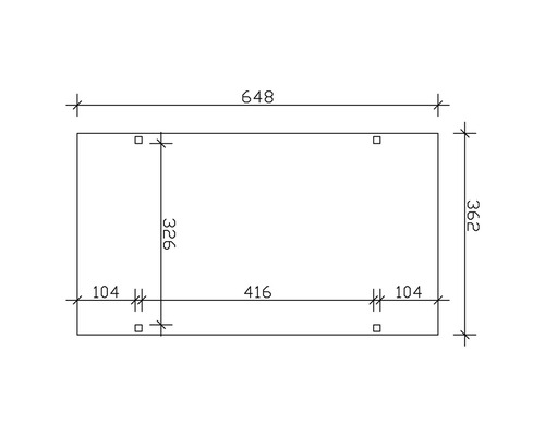 Technický nákres s rozměry: 648 x 362 mm