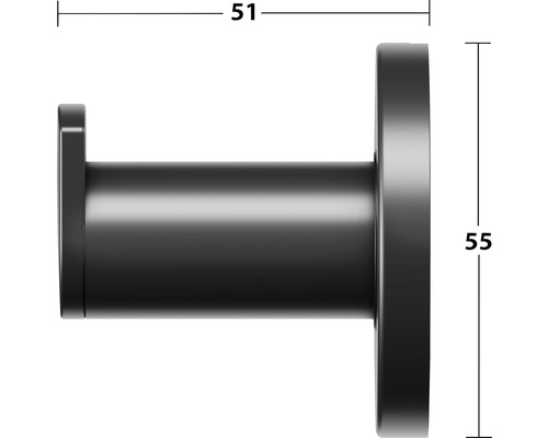 Černý věšák na šaty o rozměrech 51 x 55