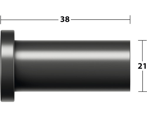 Technický výkres objímky s rozměry 38 a 21.