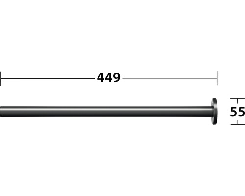Technický výkres tyče o rozměrech 449 a 55.