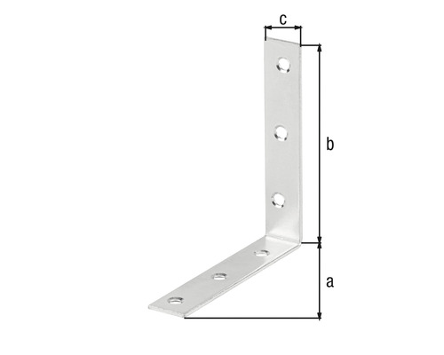 Rohový spojovací prvek s otvory a rozměry